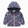 thumbnail image 1 of zuwimk Baby Windbreaker Jacket Toddler Kids Boys Girls Windproof Jacket Trendy Cute Cartoon Flowers Car Pattern Hooded Coat Rain Coat(4-5 Years,Blue), 1 of 4