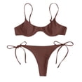 thumbnail image 1 of zuwimk Bikini Sets for Women,Womens 2 Piece Swimsuits Triangle Halter Thong Bikini Set Butterfly Bathing Suits Coffee,S, 1 of 5