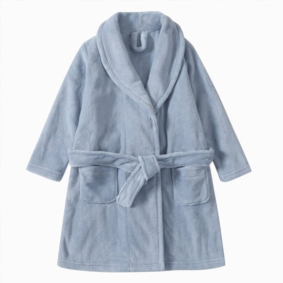 zuwimk Boys Girls Bathrobes,Toddler Boy Girl Robes,Children's Plush Soft Coral Fleece Hooded Pajamas Sleepwear for Kids(Blue,3-4 Years)