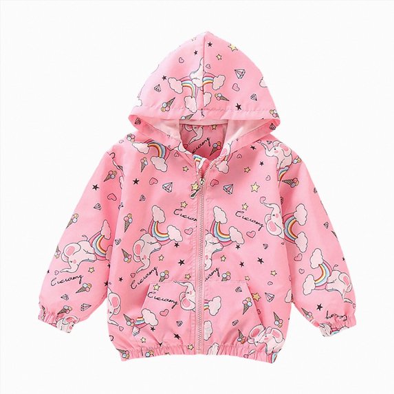 zuwimk Boys Girls Hooded Rain Jackets Waterproof Rain coats Windbreaker for Kids Lightweight Jackets(3-4 Years,Light Pink)