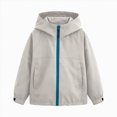 thumbnail image 1 of zuwimk Boys Girls Rain Jackets Lightweight Waterproof Hooded Cotton Raincoats Windbreakers for Kids(3-4 Years,Grey), 1 of 7