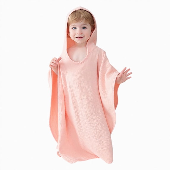 zuwimk Boys Girls Terry Bathrobe,Cotton Towel Robe ,Hooded Toddler Soft Fuzzy Robe For Kids(Pink,One Size)