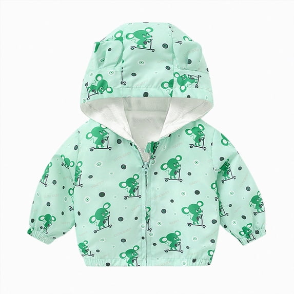 zuwimk Boys Girls Waterproof Rain Jacket Lightweight soft lining Kids Windbreaker Hooded Coat Easy to Fold(2-3 Years,Green)