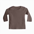 thumbnail image 1 of zuwimk Boys Long Sleeve Shirts Cotton Solid Crew Neck Basic Shirts(18-24 Months,Brown), 1 of 6