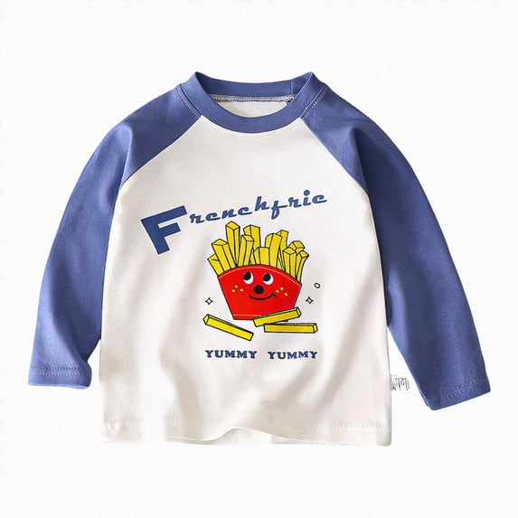 zuwimk Boys T-Shirt with Long Sleeve, Super Soft Cotton Crew Neck Loose Fit Casual Pullover Tees(7-8 Years,Blue)