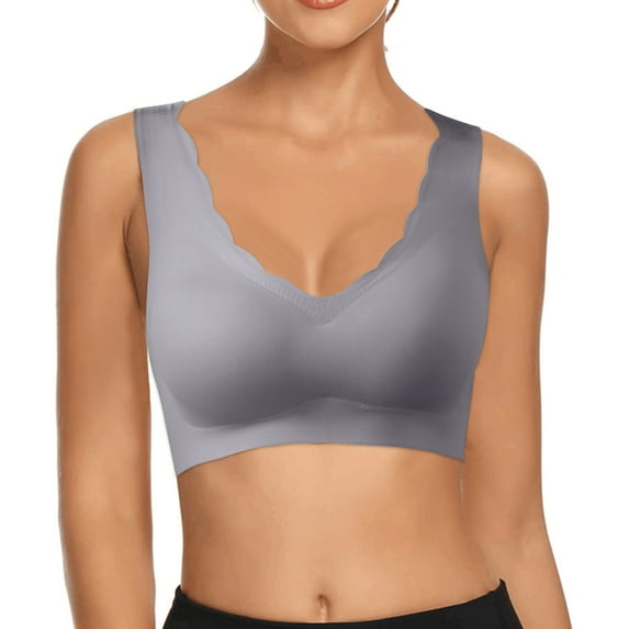zuwimk Bralettes For Women,Women's Activewear Mid Impact Multi-Way Molded Cup Sports Bra Gray,L