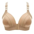 thumbnail image 1 of zuwimk Bras For Women,Women Front Closure Post Surgery Compression Everyday Bras with Adjustable Straps Wirefree Khaki,42, 1 of 1