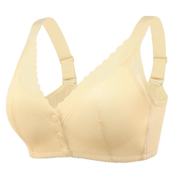 zuwimk Bras For Women,Women's Bra Mid Impact Zip Front Sports Bra Beige,36