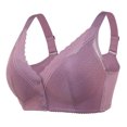 thumbnail image 1 of zuwimk Bras For Women,Women's Bra Mid Impact Zip Front Sports Bra Purple,42, 1 of 5