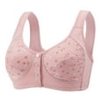 thumbnail image 1 of zuwimk Bras For Women,Women's Front Close Wirefree Back Support Posture Full Coverage Bra Pink,85B, 1 of 5
