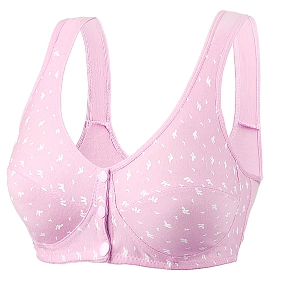 zuwimk Bras For Women,Women's Front Closure Plus Size Seamless Comfort Underwire Bra Pink,40