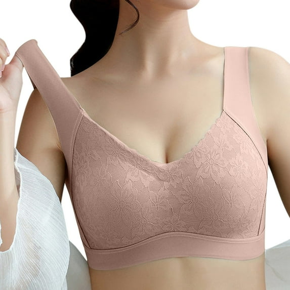zuwimk Bras For Women,Women's Invisible Embrace ComfortFlex Fit Wirefree Bra Z-Beige,M