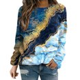 thumbnail image 1 of zuwimk Crew Neck Sweatshirts Women,Womens Sweatshirt Embroidered Crewneck Sweater Casual Cute Pullover Top Women Color Print Loose Pullover Tops Round Neck Casual T Shirt Long Sleeve Sweatshirt, 1 of 5