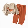 thumbnail image 1 of zuwimk Fall Outfit for Toddler Boy Girl Long Sleeve Dinosaur Sweatshirt Pant Sets Winter Pullover Clothes (6-9 Months,Brown), 1 of 8