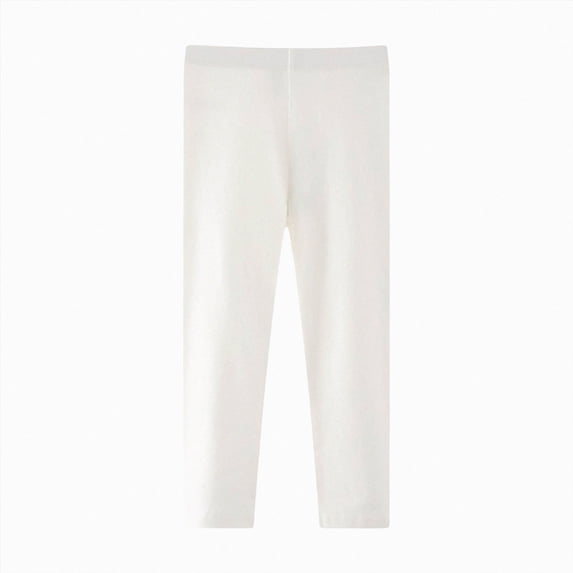 zuwimk Girls Athletic Leggings Crossover High Waisted Yoga Pants with Pockets Kids Dance Running Workout Tights(White,F)