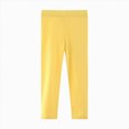 thumbnail image 1 of zuwimk Girls Athletic Leggings Crossover High Waisted Yoga Pants with Pockets Kids Dance Running Workout Tights(Yellow,C), 1 of 5