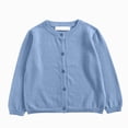thumbnail image 1 of zuwimk Girls Cardigan Sweaters Ruffle School Uniform Sweater Crew Neck Button Down Coat for Girls(4-5 Years,Sky Blue), 1 of 5