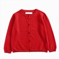 thumbnail image 1 of zuwimk Girls Cardigan Sweaters Ruffle School Uniform Sweater Crew Neck Button Down Coat for Girls(7-8 Years,Red), 1 of 5