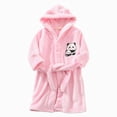 thumbnail image 1 of zuwimk Girls Fleece Hooded Robes, Warm Printed Bath Robe for Kids Soft Fuzzy Bathrobe for Gifts(Light Pink,11-12 Years), 1 of 6