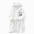 thumbnail image 1 of zuwimk Girls Fleece Hooded Robes, Warm Printed Bath Robe for Kids Soft Fuzzy Bathrobe for Gifts(White,18-24 Months), 1 of 6