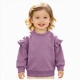 thumbnail image 1 of zuwimk Girls Long Sleeve T Shirts Kids Crewneck Fall Winter Tops Basic Tees(2-3 Years,Purple), 1 of 6