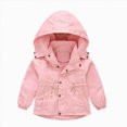 thumbnail image 1 of zuwimk Girls Windbreaker Jacket - Lightweight Wind and Water Resistant Insulated Girls Jacket with Storm Cuff Sleeves & Hood(4-5Years,Light Pink), 1 of 4