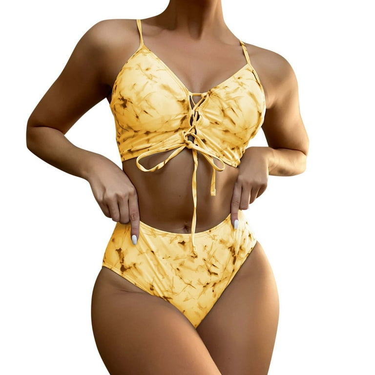 zuwimk Womens Bikini,Tummy Control Two Piece Tankini Set Swimsuits