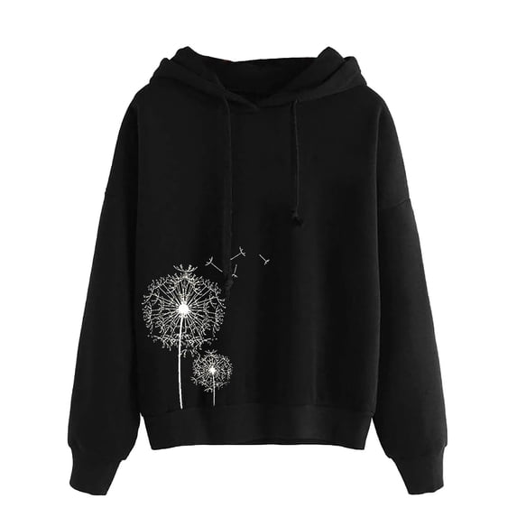 zuwimk Hoodies For Women Graphic,Women's French Terry Pullover Hoodie Black,3XL