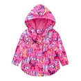 thumbnail image 1 of zuwimk Jacket For Toddler Girls,Girls Outdoor Floral Lined Light Windproof Jacket with Hood Hot Pink, 1 of 3