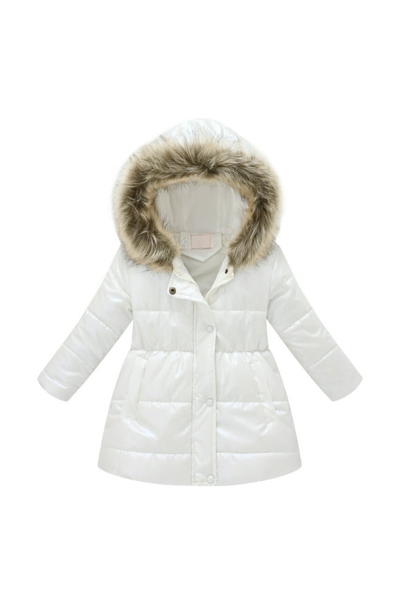 Jackets For Kids Girls,Girls Winter Coat Puffer Jacket Toddler to Little Kid White