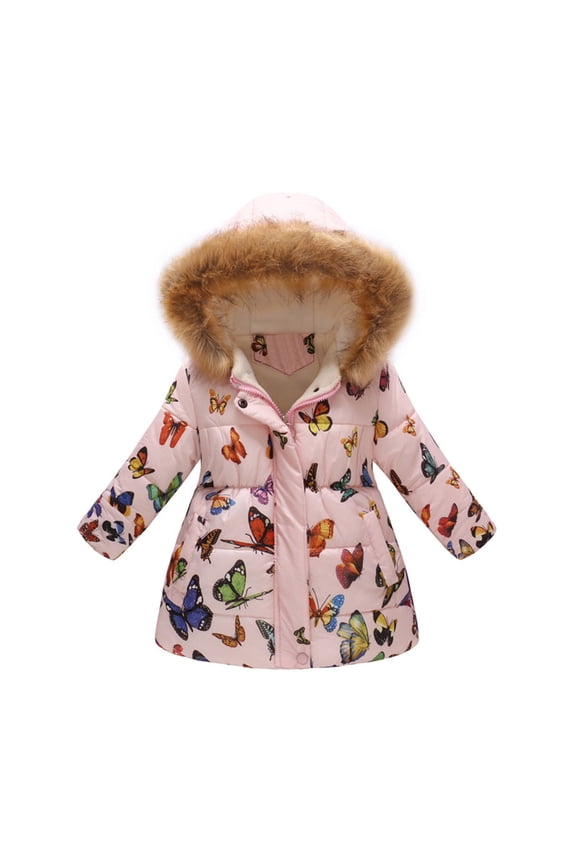 Jackets For Kids Girls,Girls Winter Coat Puffer Jacket Toddler to Little Kid Baby Kids Girls Winter Thick Warm Hooded Windproof Coat Outwear Jacket Clothes