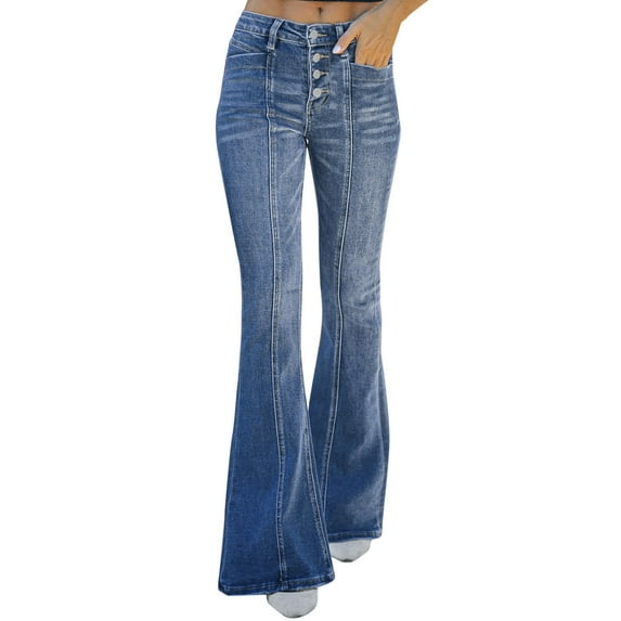 zuwimk Jeans For Women Stretch,Jeggings for Women High Waist, Stretchy Jeans Slim Fit Leg Pull on Jean with Pockets, Soft Breathable Cotton Blend Blue,L