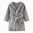 thumbnail image 1 of zuwimk Kids Hooded Bathrobe Girls Soft Plush Hooded Flannel Pajamas Sleepwear Boys Spa Robe(Grey,2-3 Years), 1 of 4
