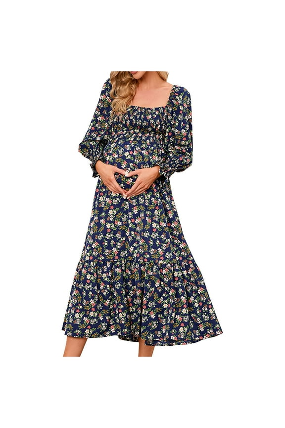 Maternity Dress For Baby Shower,Maternity Bodycon Dress Side Ruch Short Short Sleeve Dress for Baby Shower Daily Navy,M