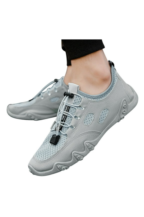 Men's Fashion Sneakers,Men's Mesh Sneakers Oxfords Lightweight Shoes Gray