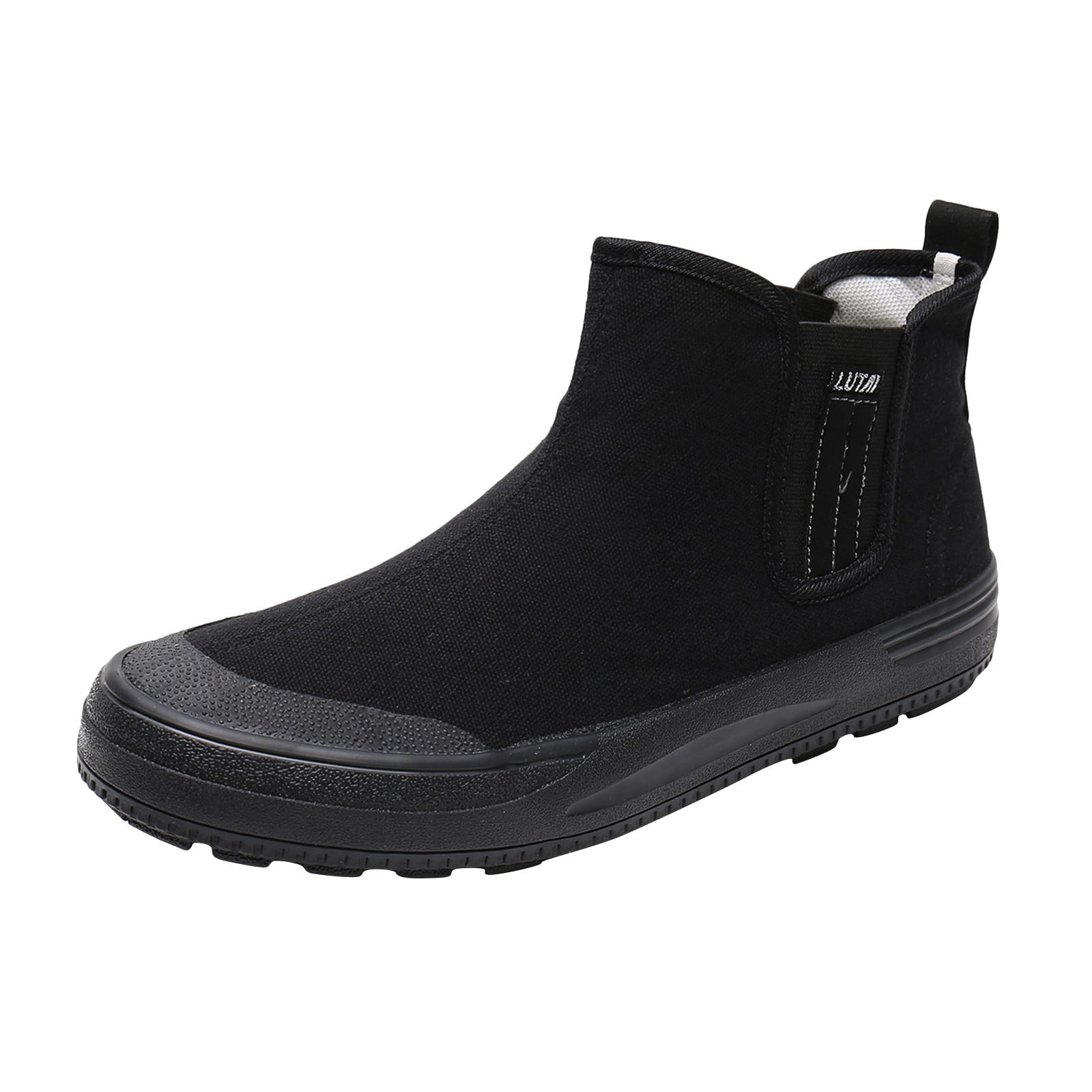 zuwimk Men's Fashion Sneakers,Unisex Casual High-Top Skate Shoes Comfortable and Durable in Signature Waffle Rubber Sole Black