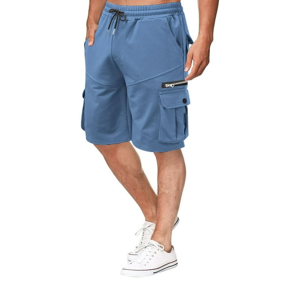 zuwimk Mens Cargo Pants,Men's Waterproof Tactical Shorts Outdoor Cargo Shorts Light Blue,3XL