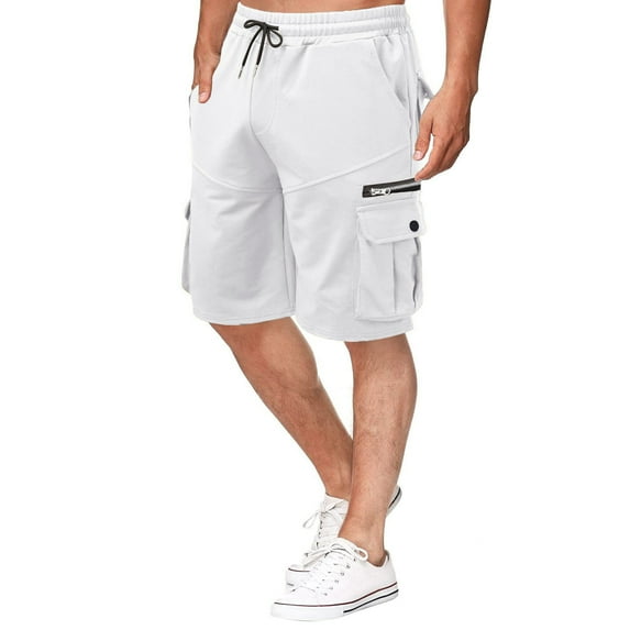 zuwimk Mens Cargo Pants,Men's Waterproof Tactical Shorts Outdoor Cargo Shorts White,XL