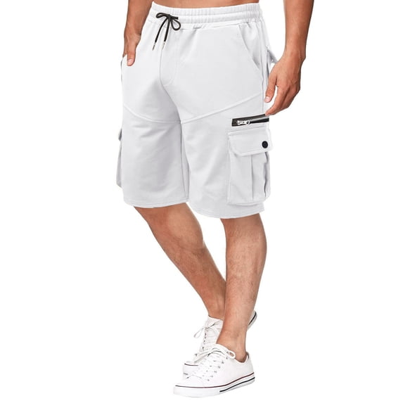 zuwimk Mens Cargo Pants,Men's Waterproof Tactical Shorts Outdoor Cargo Shorts White,XXL