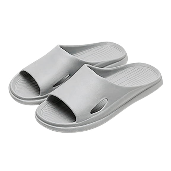 zuwimk Mens Flip Flops,Men House Slides Shower Sandals Extremely Comfy Cushioned Thick Sole Z-Gray,7.5