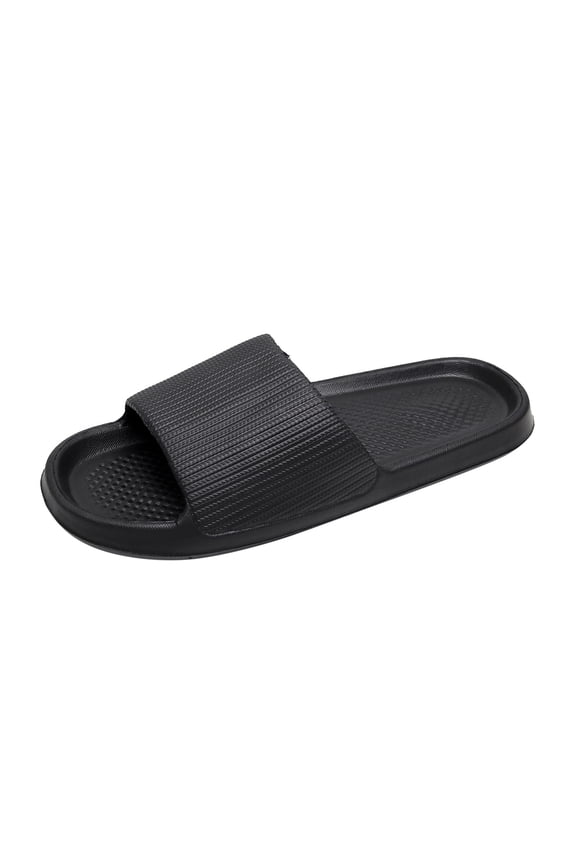 Mens Flip Flops,Men Quickly Dry Non-Slip Pillow Sandals Soft Thick Sole Indoor and Outdoor Shower Slippers Z-Black,11