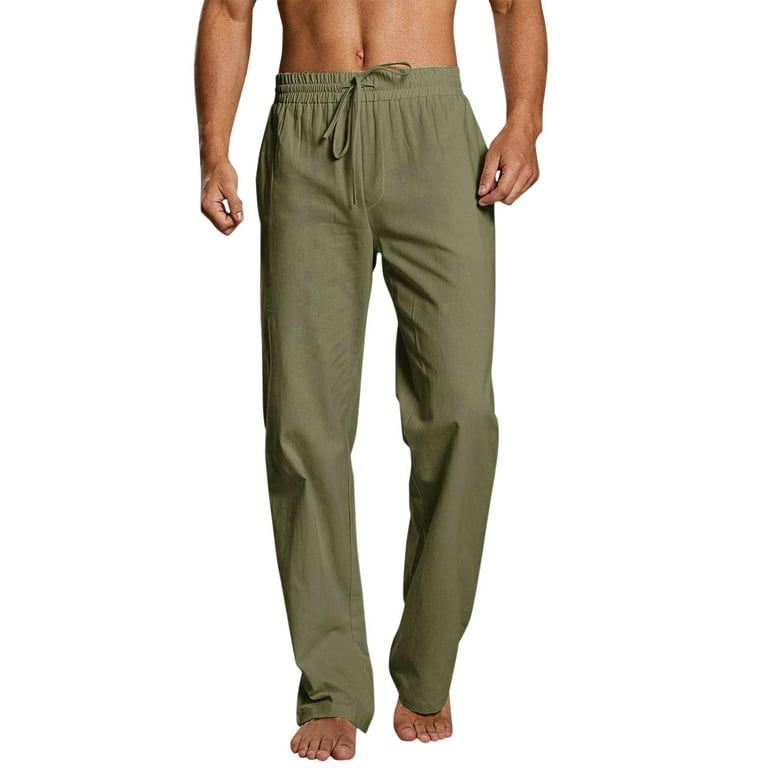 zuwimk Mens Pants Relaxed Fit,Men's Woven Vital Workout Pants Army Green,M  