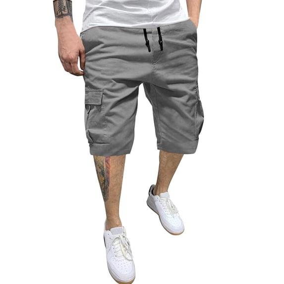 zuwimk Mens Shorts,Men's Classic Cargo Shorts Waterproof Hiking Shorts Loose Fit Cargo Short Gray,XXL