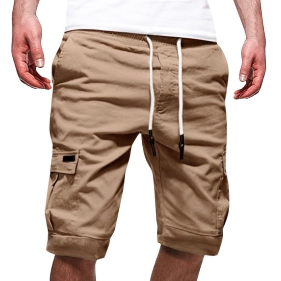 zuwimk Mens Shorts,Men's Performance Comfort Flex Cargo Short Khaki,M