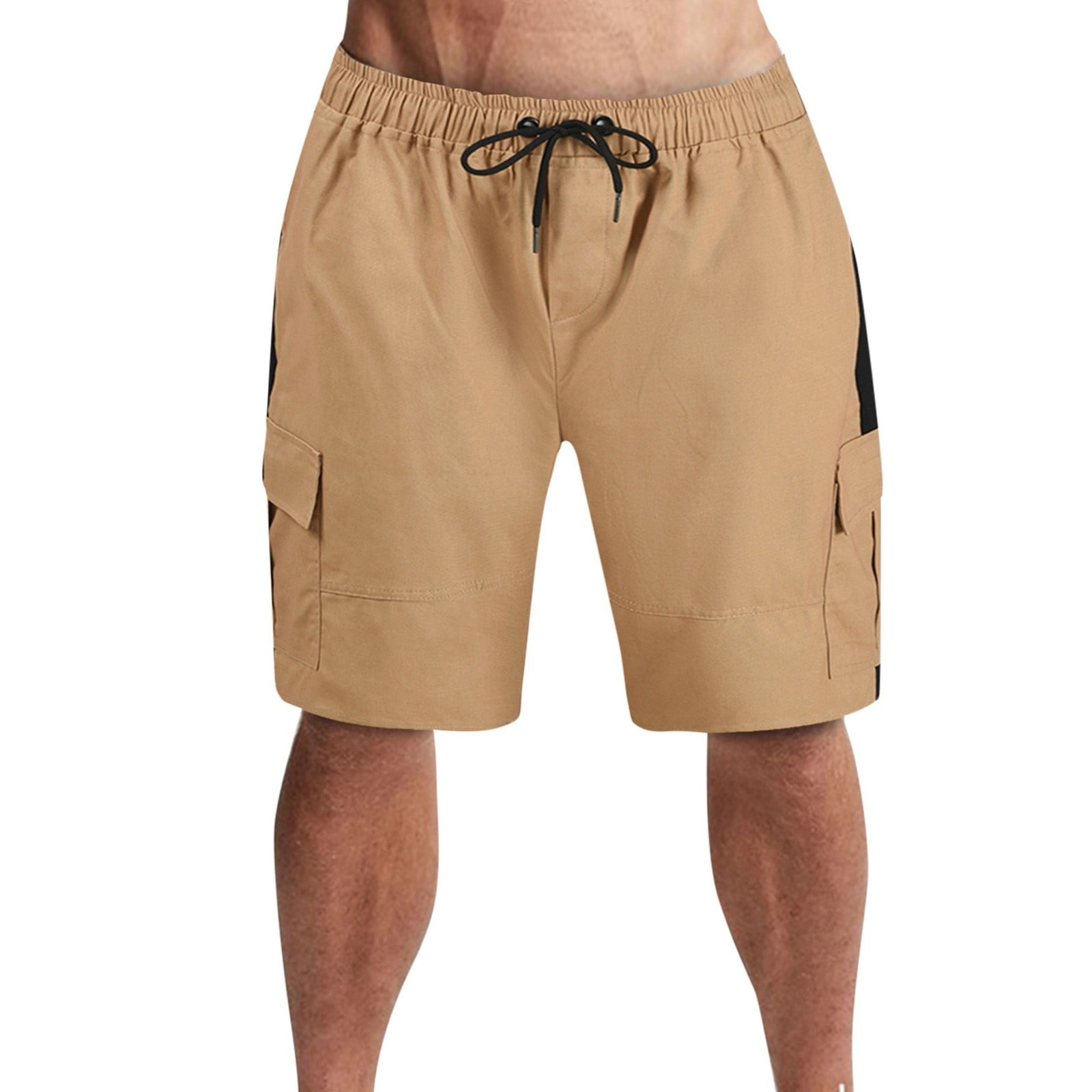 zuwimk Mens Shorts,Mens Saltwater Flat Front Stretch Chino Shorts Khaki,XL  