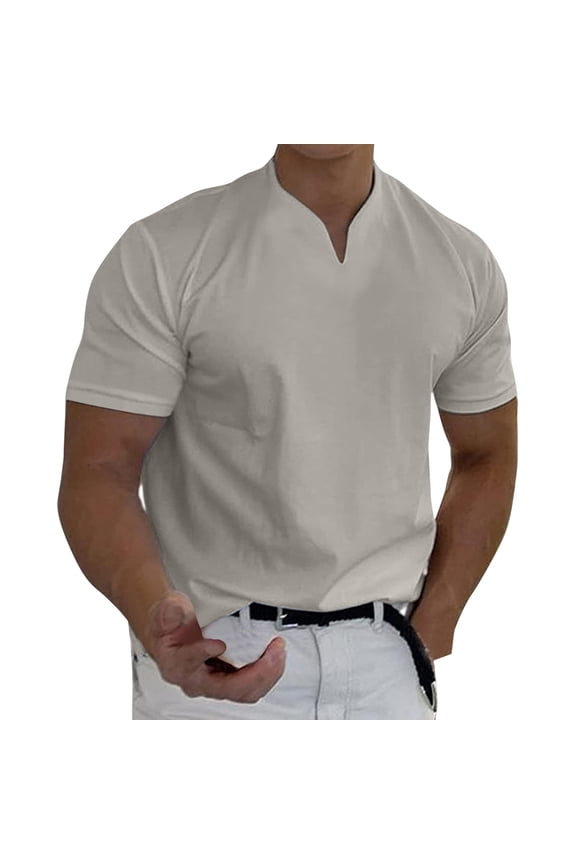 Mens T Shirt,Men's Short Sleeve Crew Neck Pima Cotton T-shirt Gray,XXL