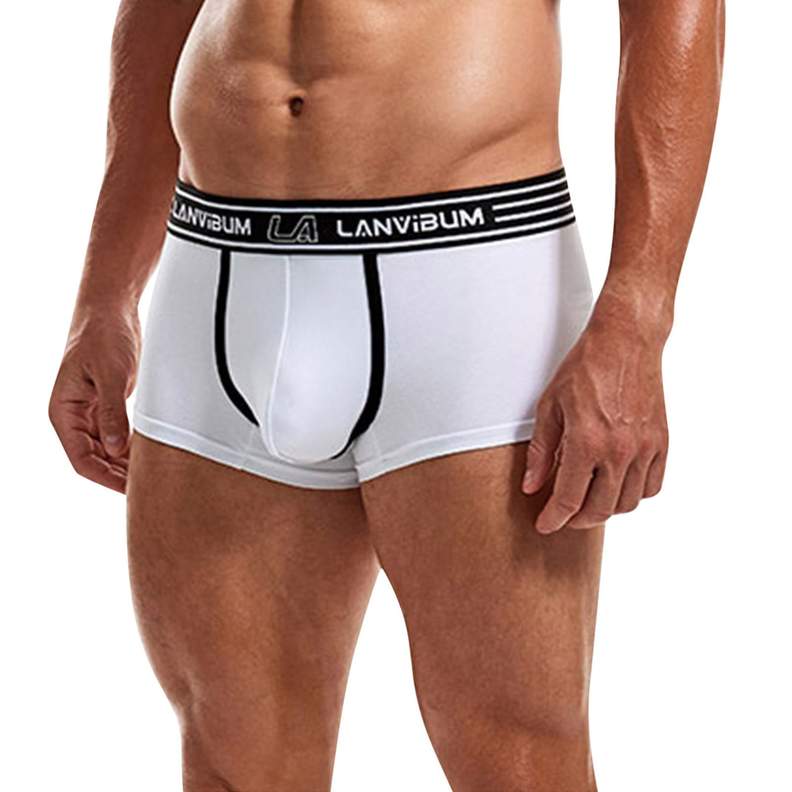 zuwimk Mens Underwear Briefs,Men's Jockstraps Jock Strap Stretch Supporters  Breathable Mesh Underwear Low Rise White,L 