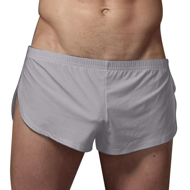 zuwimk Mens Underwear Briefs,Mens ice Silk Bikini Tie Side G String T Back  Thongs Briefs Adjustable Underwears Gray,L