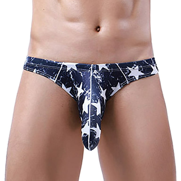 zuwimk Mens Underwear ,Men's Mesh See Through Thongs T-Back Bikini  Underwear Navy,L 