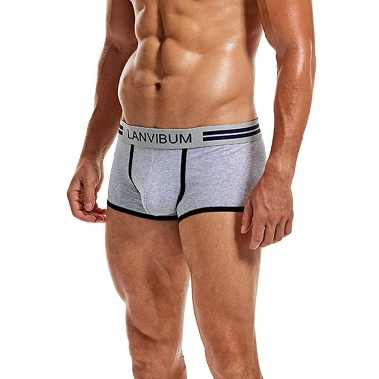 zuwimk Mens Underwear ,Men's Pouch Underwear Big Package Y-Back Panties  Breathable Thong Gray,XXL 